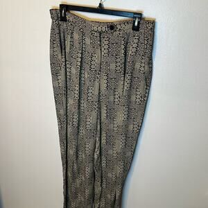 Delah McKay Womens Vintage Printed High Rise Trouser Pants Pockets Size Large